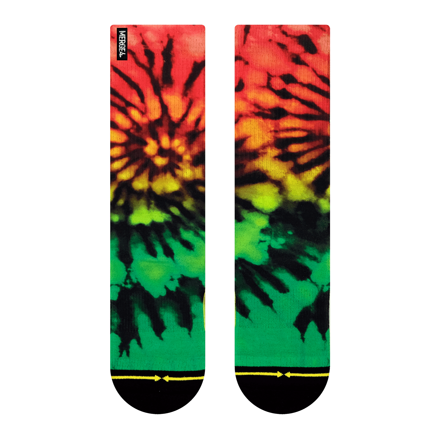 Merge4 Rasta Tie-Dye Crew Sock Sunny Smith LLC