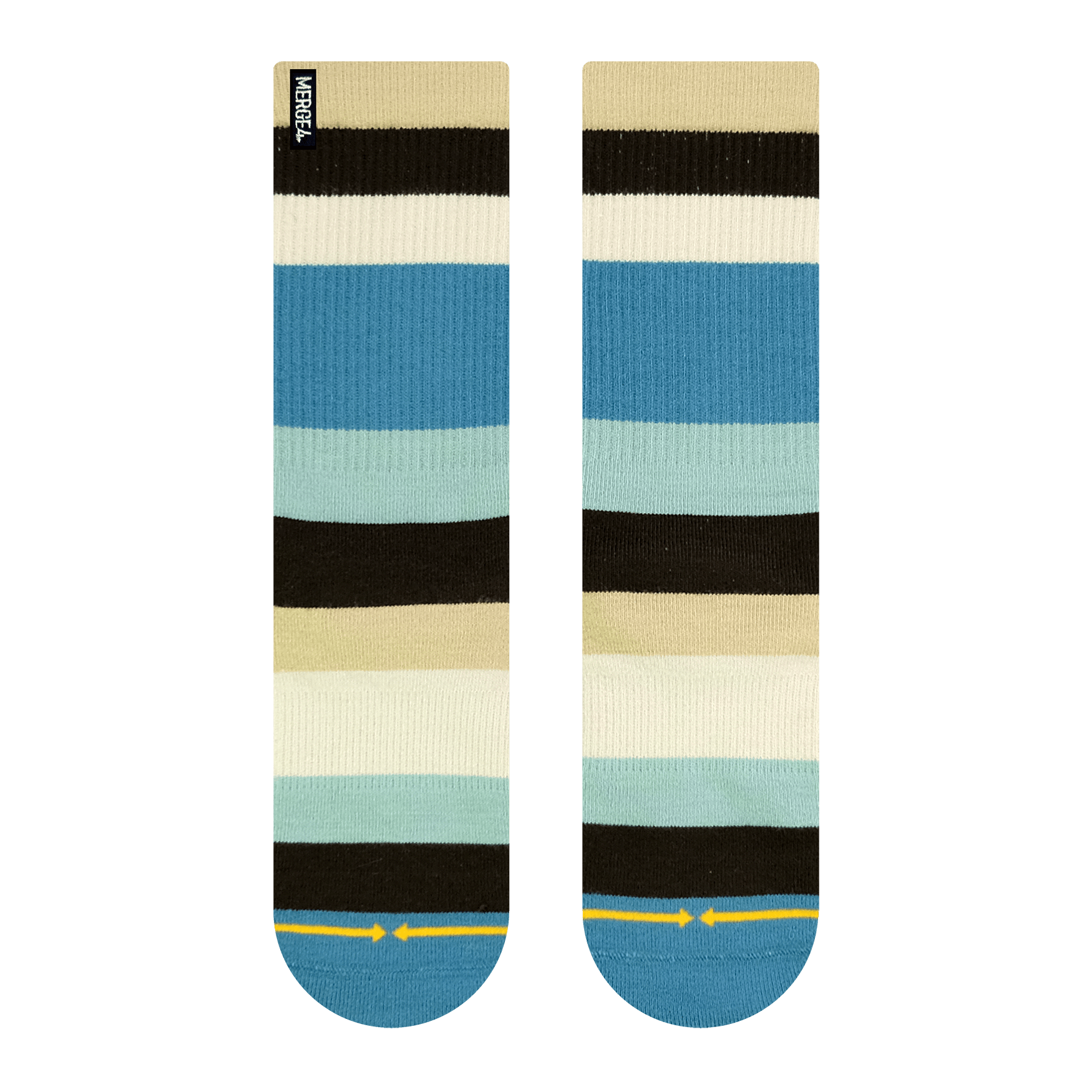 Merge4 x Spidey De Montrond Seashore Stripes Bamboo Crew Socks Sunny Smith LLC