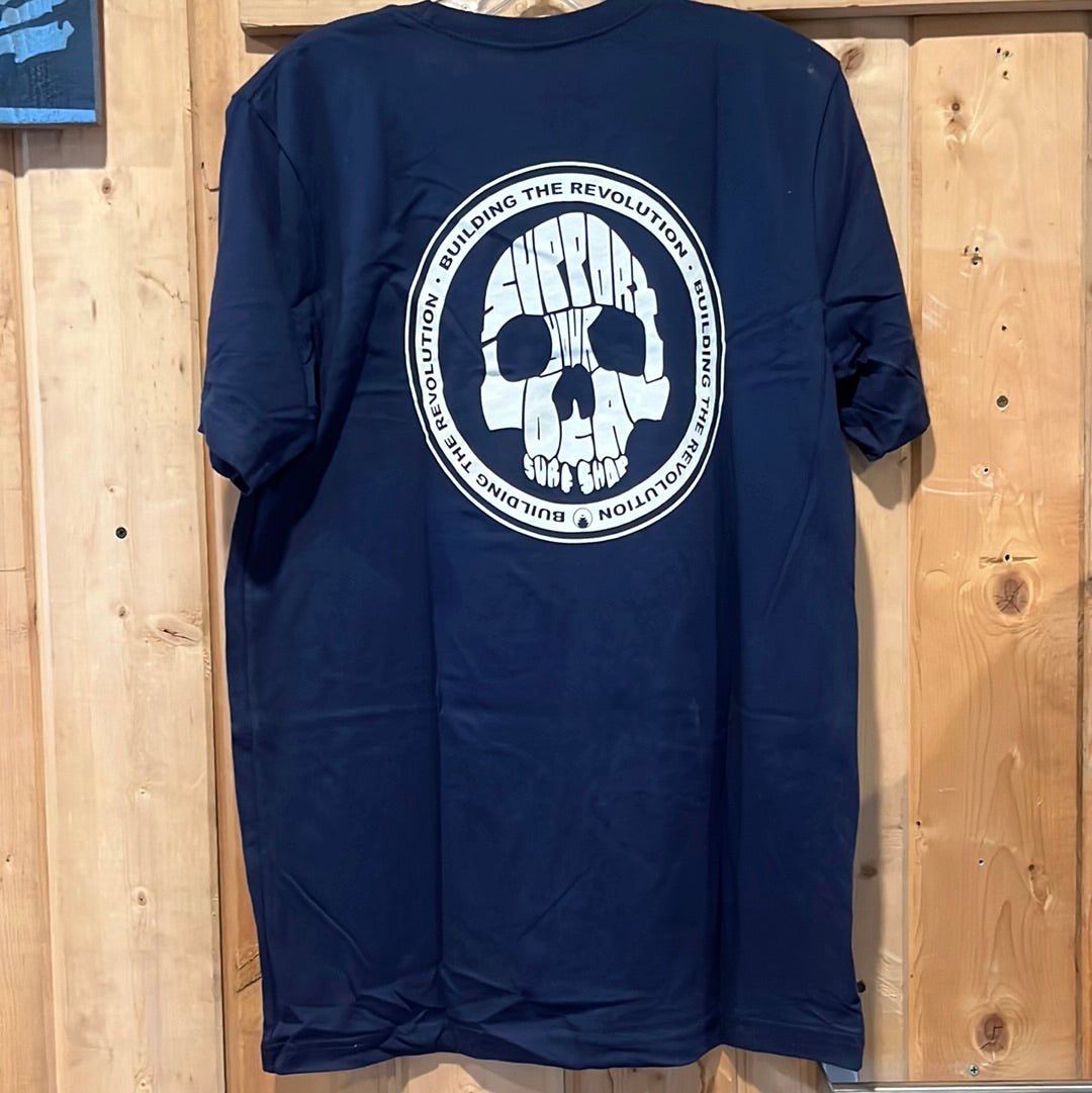 Building The Revolution Skull Logo Tee - Navy Blue