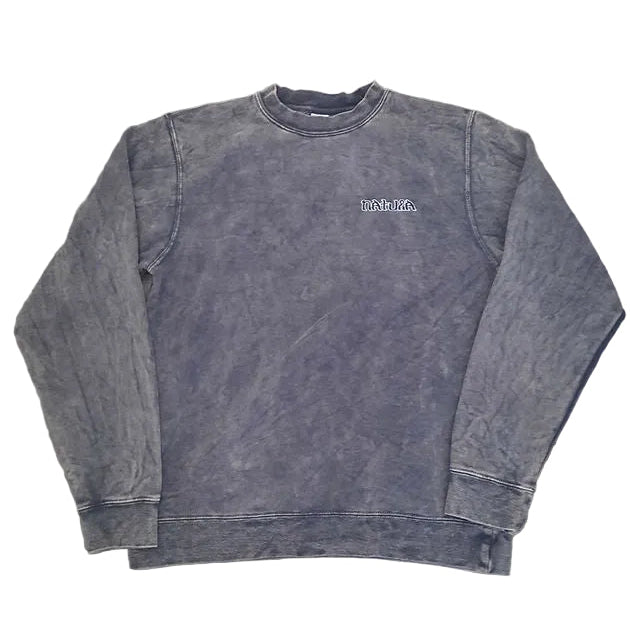 Natura Acid Wash Crewneck Sweatshirt - Charcoal