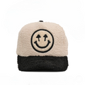 HAPPY CAPS Sherpa Logo Snapback - Bone/Black