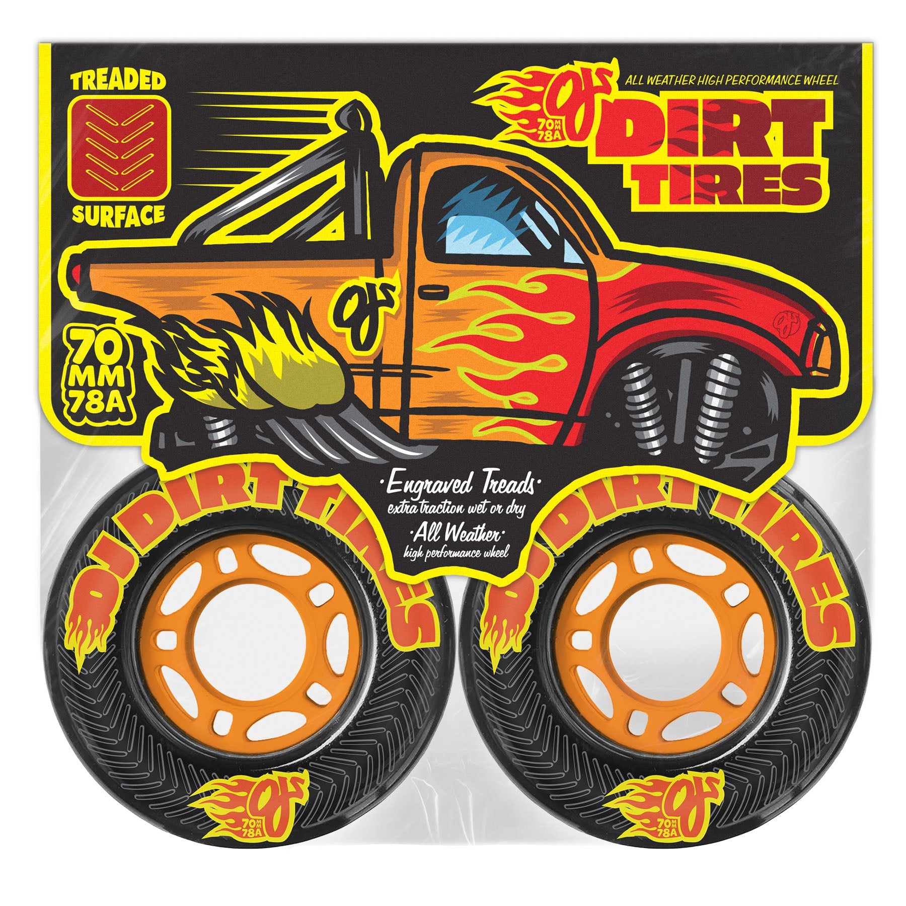 70mm Dirt Tires Thunder Juice 78a OJ Skateboard Wheels