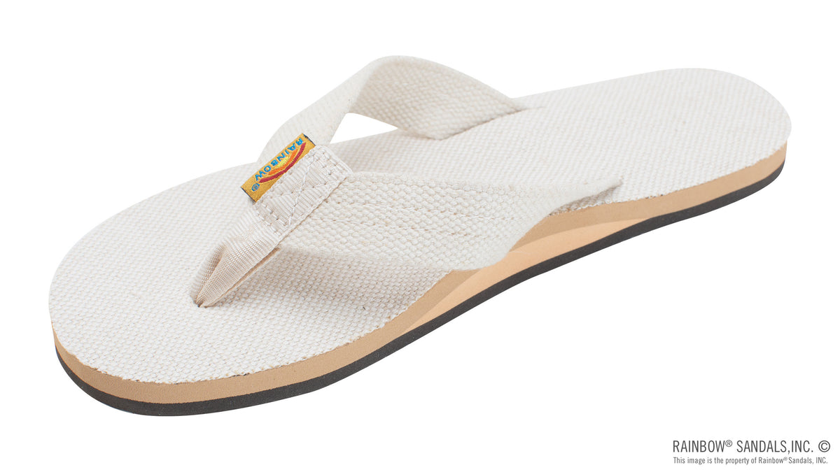 Rainbow Sandals Women&#39;s - Single Layer Hemp - 1&quot; Strap - Natural