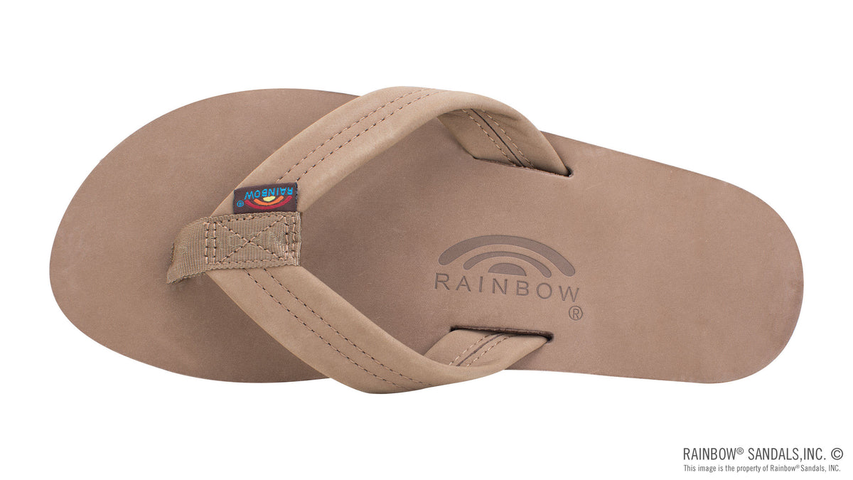 Rainbow Sandals Men&#39;s - Single Layer - 1&quot; Strap - Dark Brown
