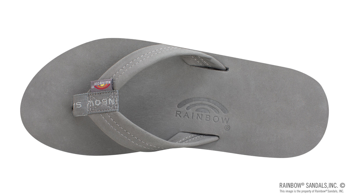 Rainbow Sandals Men&#39;s - Single Layer - 1&quot; Strap - Grey