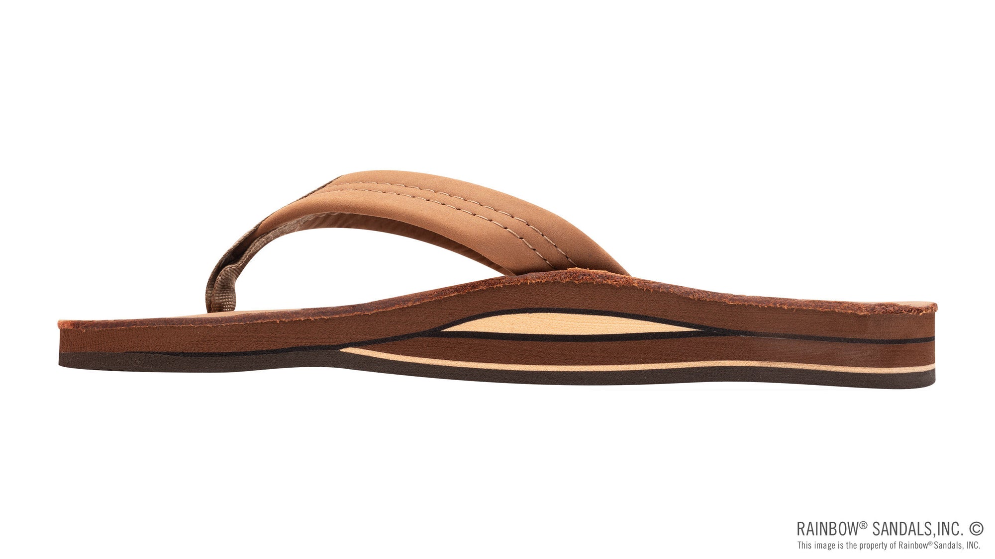 Rainbow Sandals Double Layer Arch Support Premier Leather with a 1" Strap- Redwood