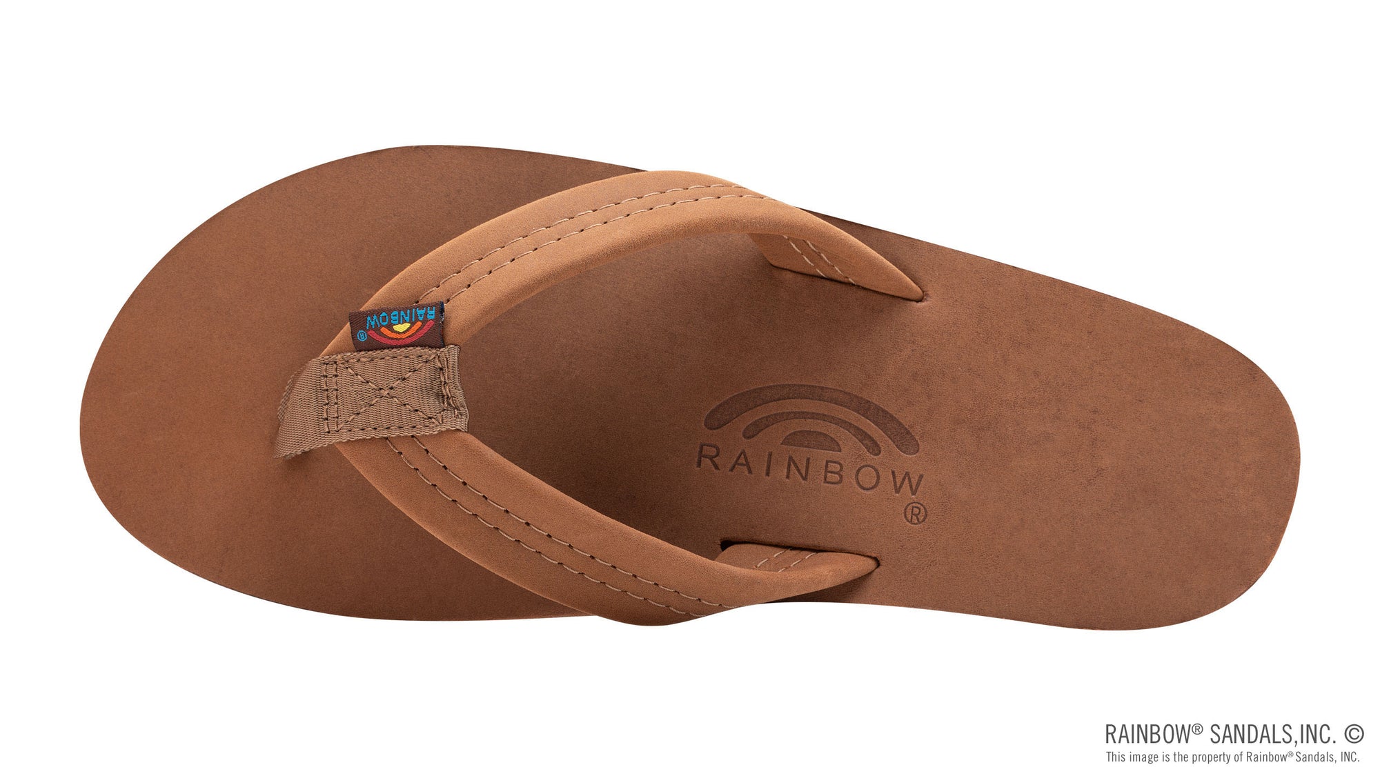 Rainbow Sandals Double Layer Arch Support Premier Leather with a 1" Strap- Redwood