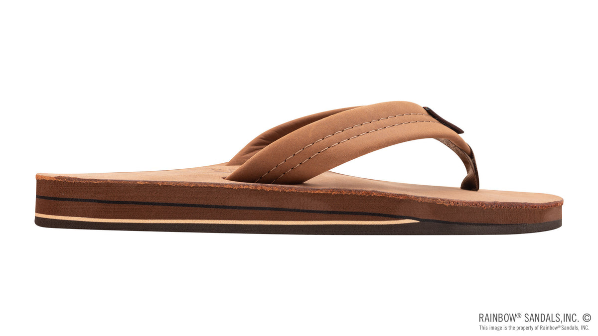 Rainbow Sandals Double Layer Arch Support Premier Leather with a 1&quot; Strap- Redwood