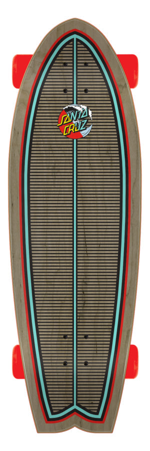 Classic Wave Splice 8.8in x 27.7in Shark Cruiser Skateboard Santa Cruz Sunny Smith LLC