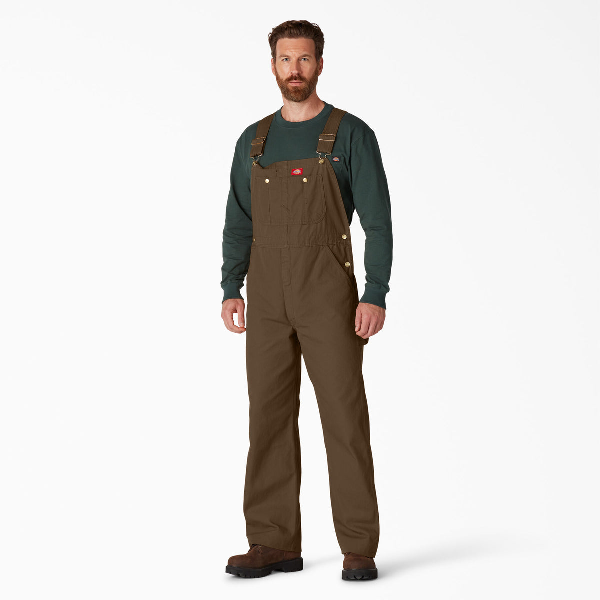 Dickies Classic Bib Overalls-Rinsed Timber Brown