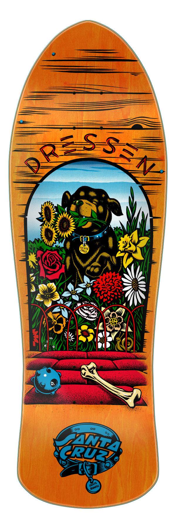 Dressen Pup Reissue Skateboard Deck 9.5in x 29.44in Santa Cruz Sunny Smith LLC