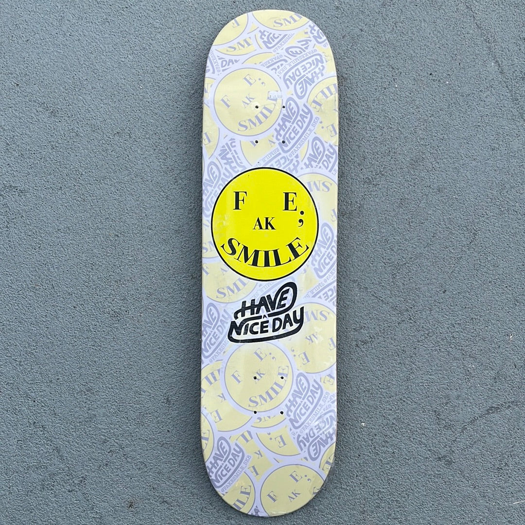 Fake Smile Happy Face Skateboard Deck 7.75&quot; Sunny Smith LLC