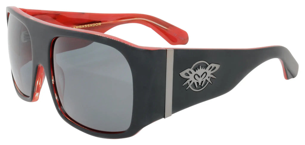 Black Fly Ambassador / Dennis Rodman signature model-Matte Black & Red w/ Smoke lens