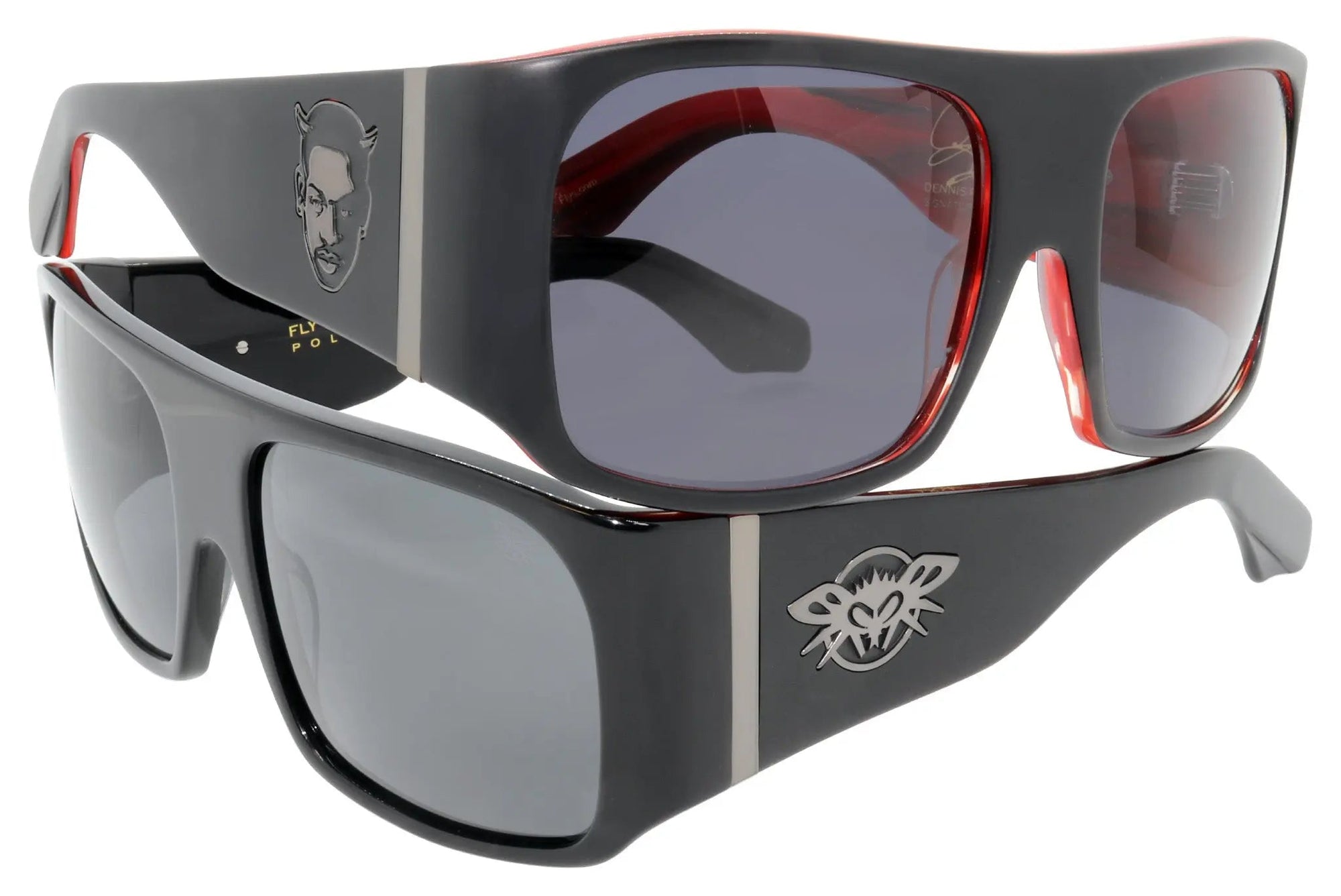 Black Fly Ambassador / Dennis Rodman signature model-Matte Black & Red w/ Smoke lens