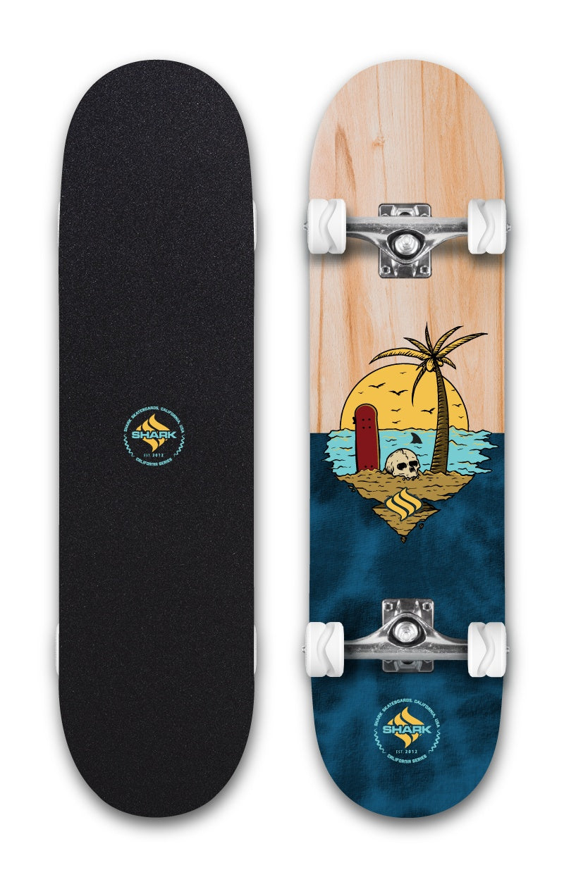 Shark Wheels Skull Island Street Skateboard Complete 8.125