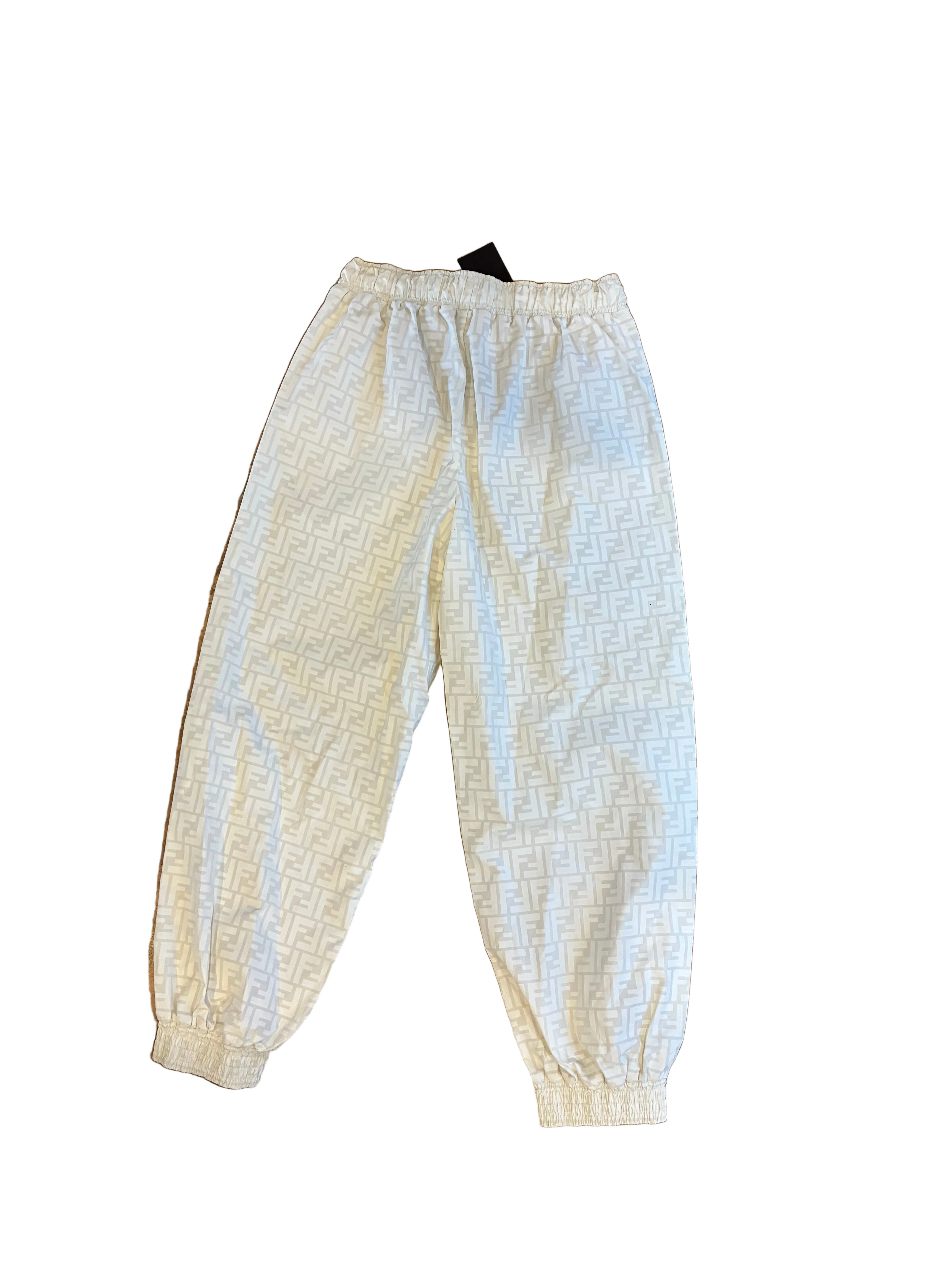 Fendi Pants Track Nylon Womens Pants Milk White Size: Large
