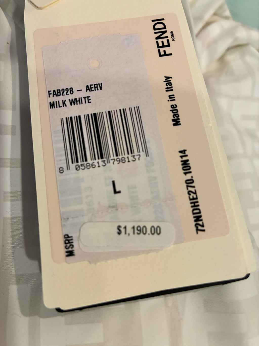 Fendi Pants Track Nylon Womens Pants Milk White Size: Large