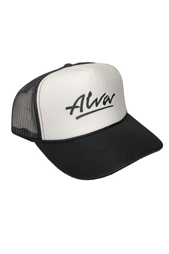 ALVA BLACK &amp; WHITE OG LOGO TRUCKER HAT