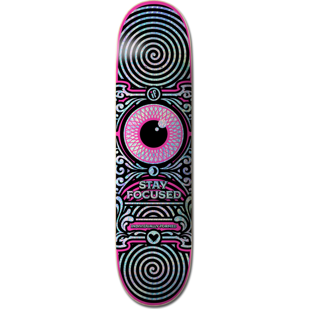 If Skate Co Stay Focused Skateboard Deck 7.5&quot; - Pink Sunny Smith LLC