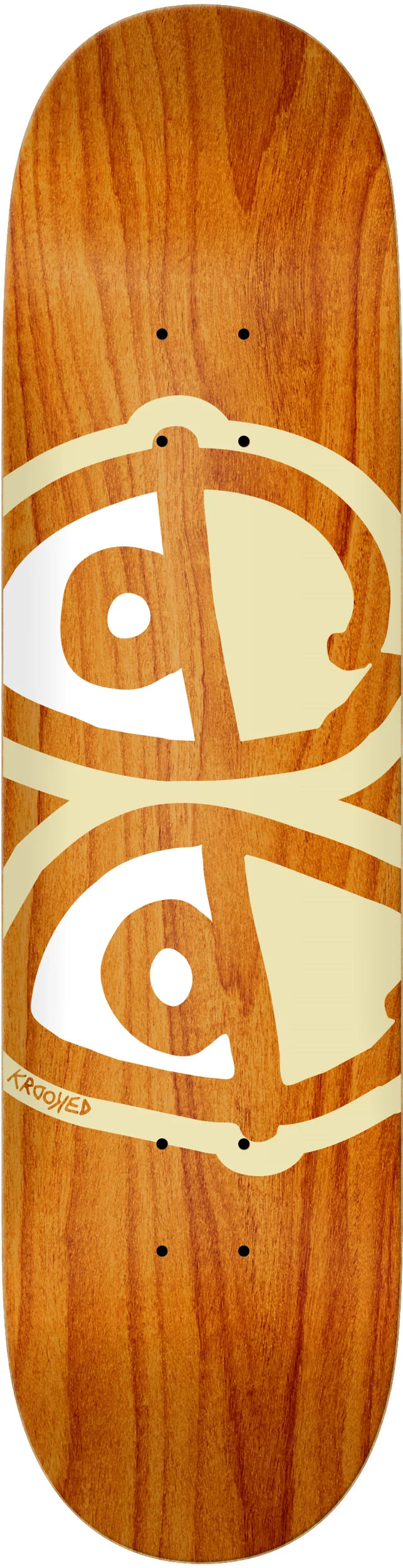 Krooked Eyes Skateboard Deck Brown/Cream 8.38 Sunny Smith LLC