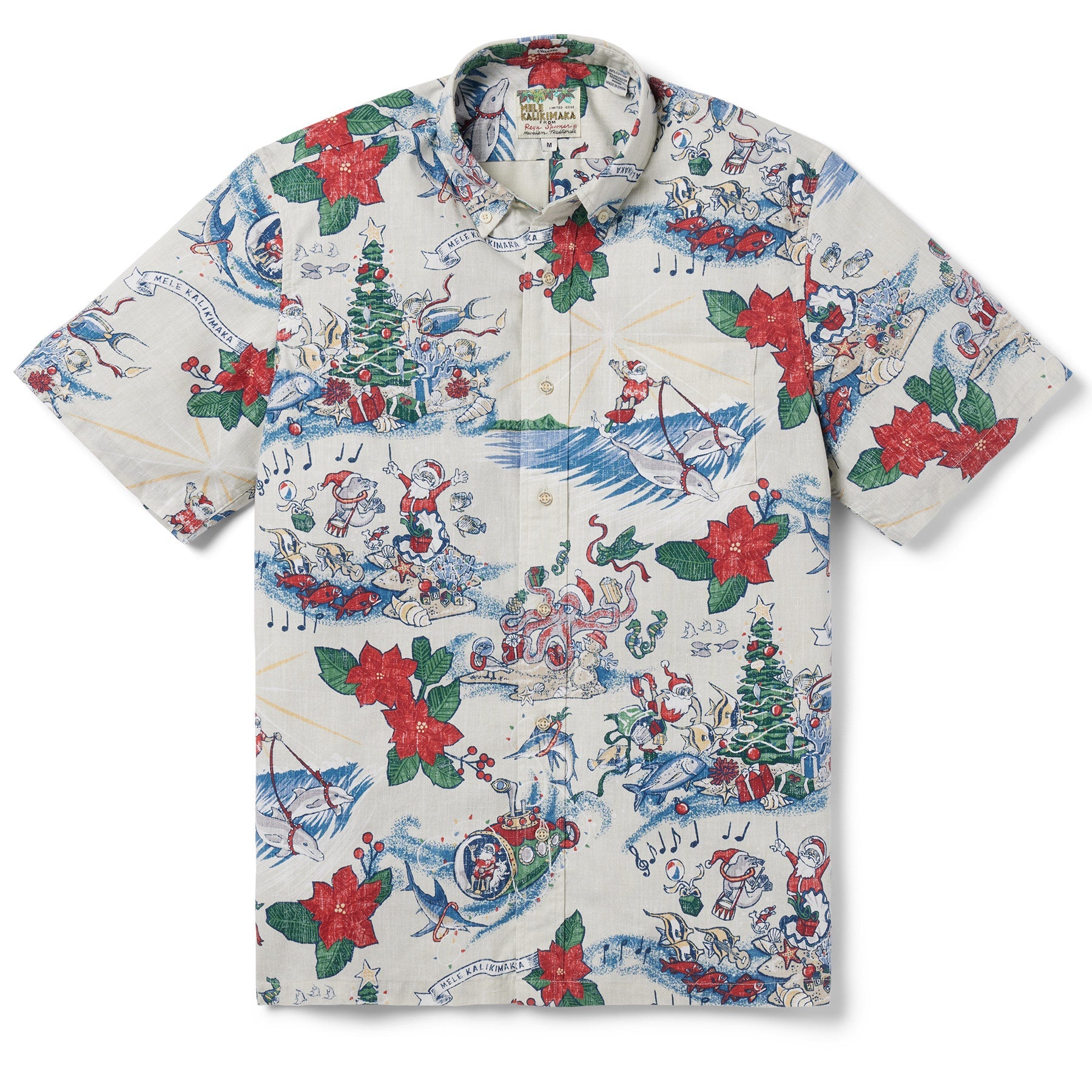 トップス Reyn Spooner Mele Kalikimaka L Reyn Spooner HAWAIIAN CHRISTMAS 2024 -Silver Birch - Sunny