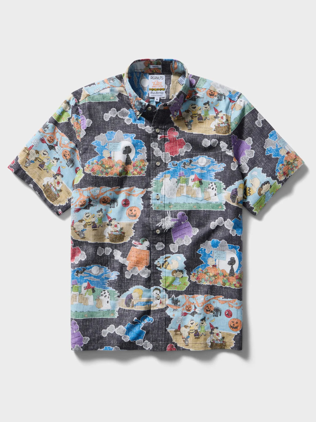 Reyn Spooner Charlie Brown Great Pumpkin Collared Short Sleeve Aloha Shirt