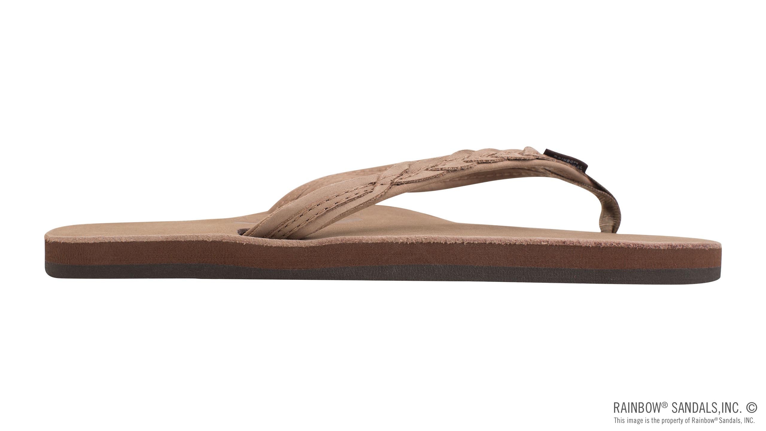 The Madison – Single Layer Arch Support with a Braid on a 1/2" Narrow Rolled Strap Dark Brown