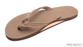 The Madison – Single Layer Arch Support with a Braid on a 1/2" Narrow Rolled Strap Dark Brown