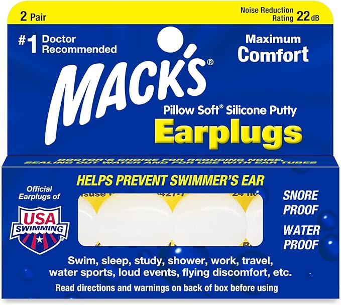 Mack&#39;s Pillow Soft Silicon Putty Earplugs Sunny Smith LLC
