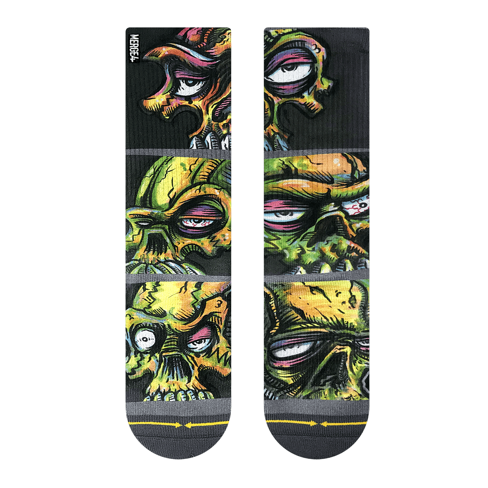Merge4 Bobby Brown Multi Skulls Crew Socks Sunny Smith LLC