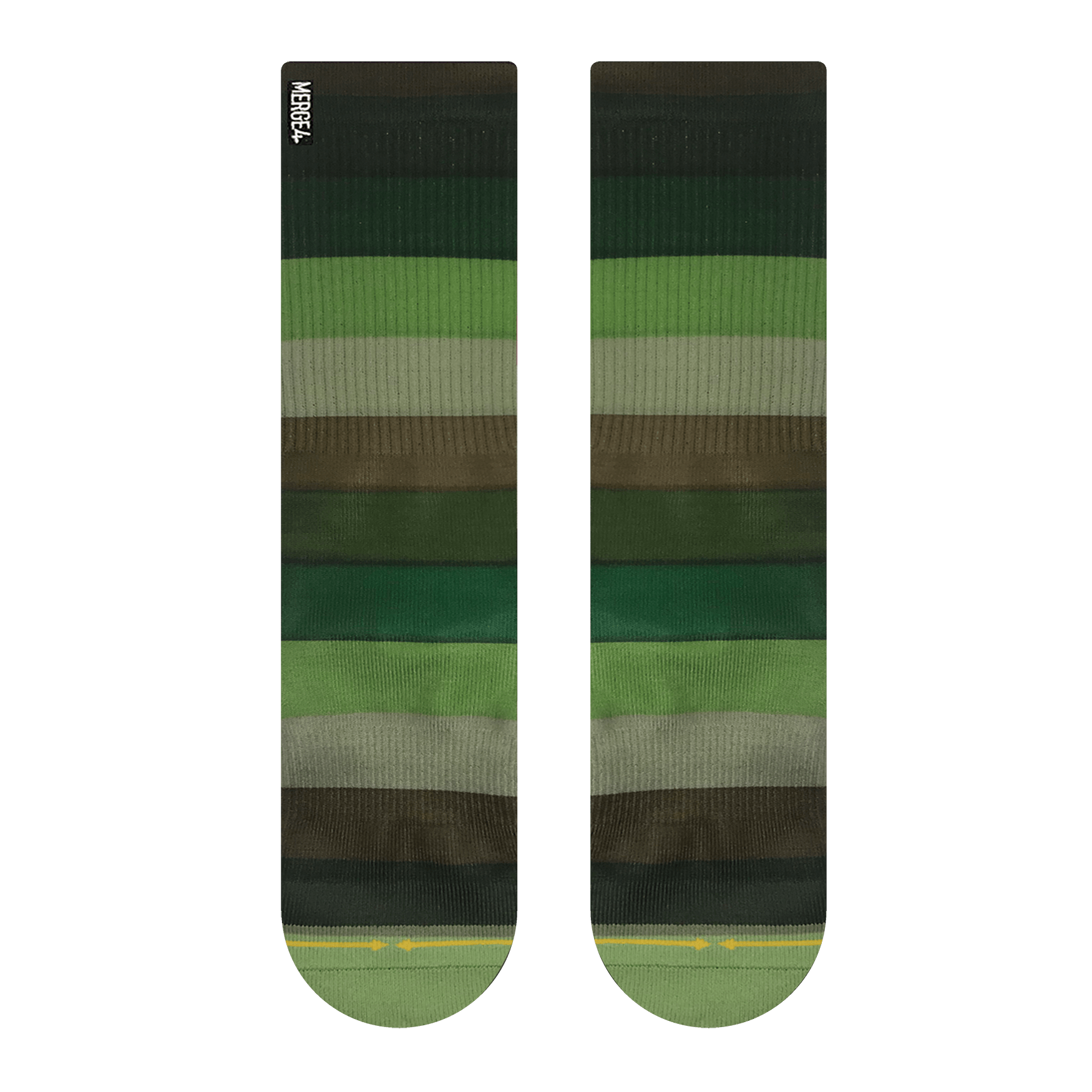 Merge4 Green Stripes Crew Socks Sunny Smith LLC