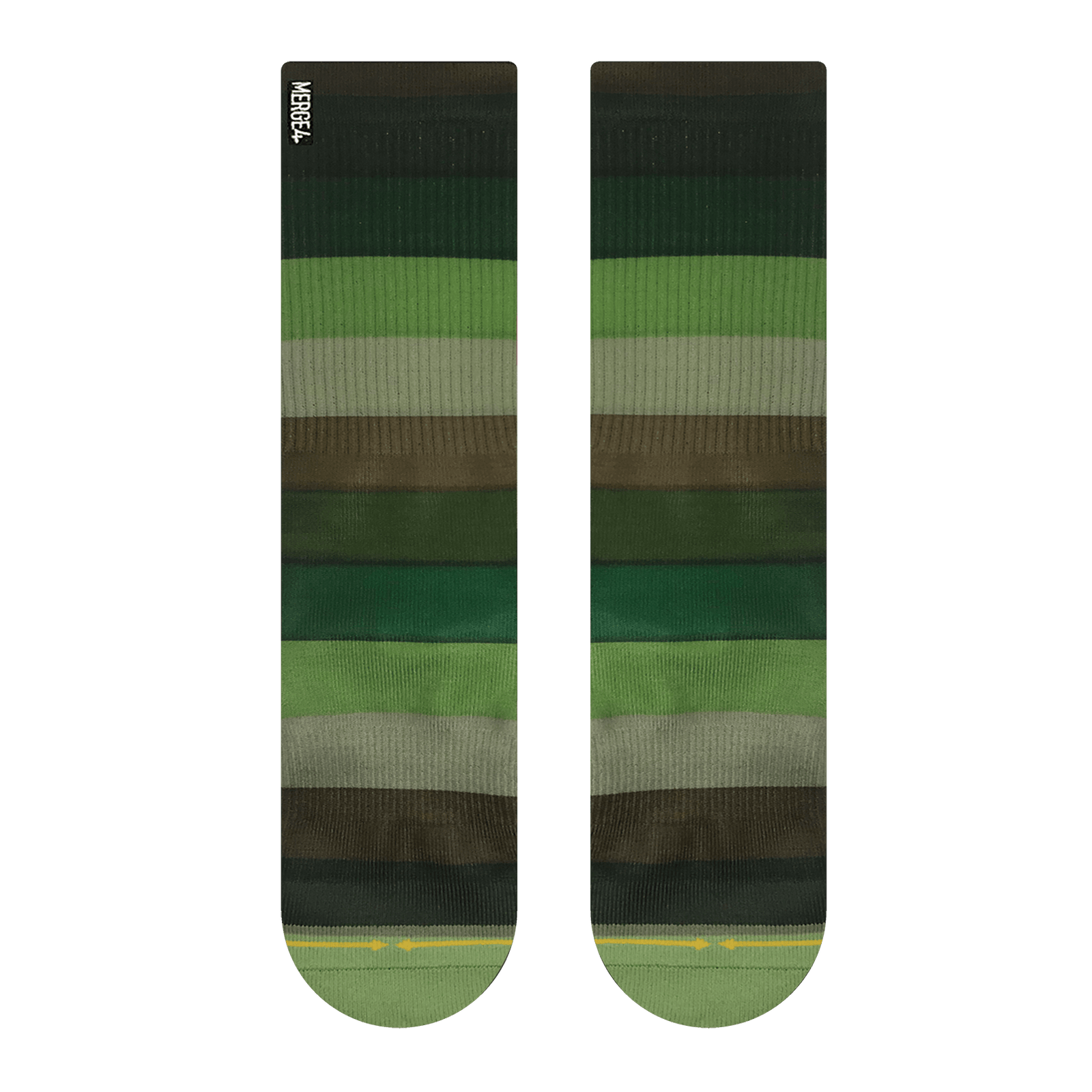 Merge4 Green Stripes Crew Socks Sunny Smith LLC
