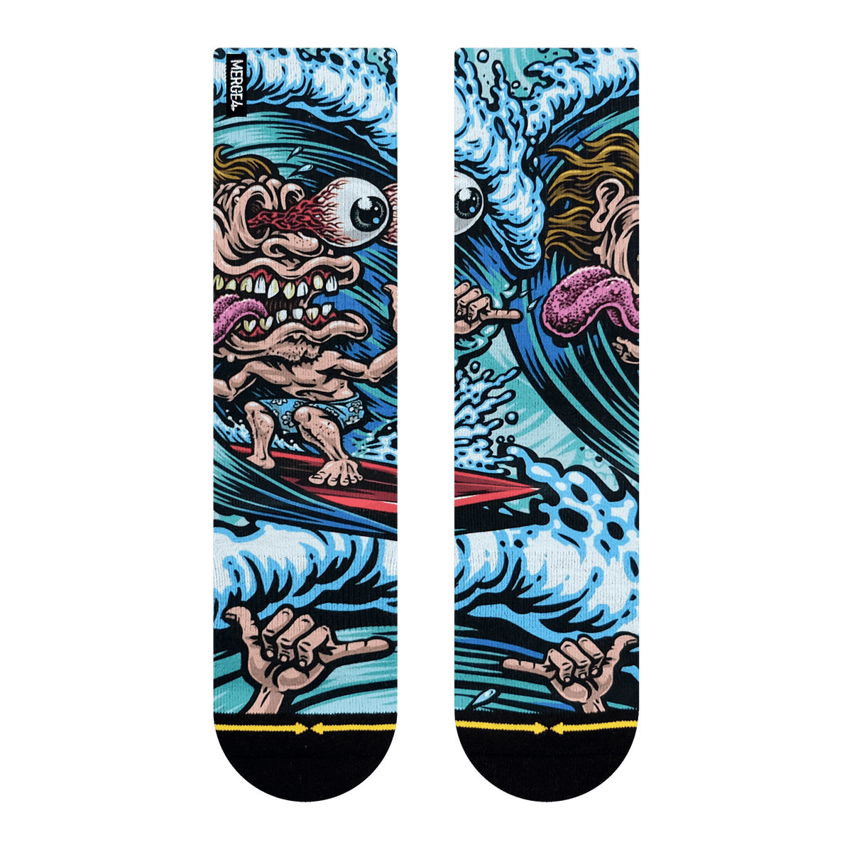 Merge4 Jimbo Phillips Surf Freak Crew Socks Sunny Smith LLC