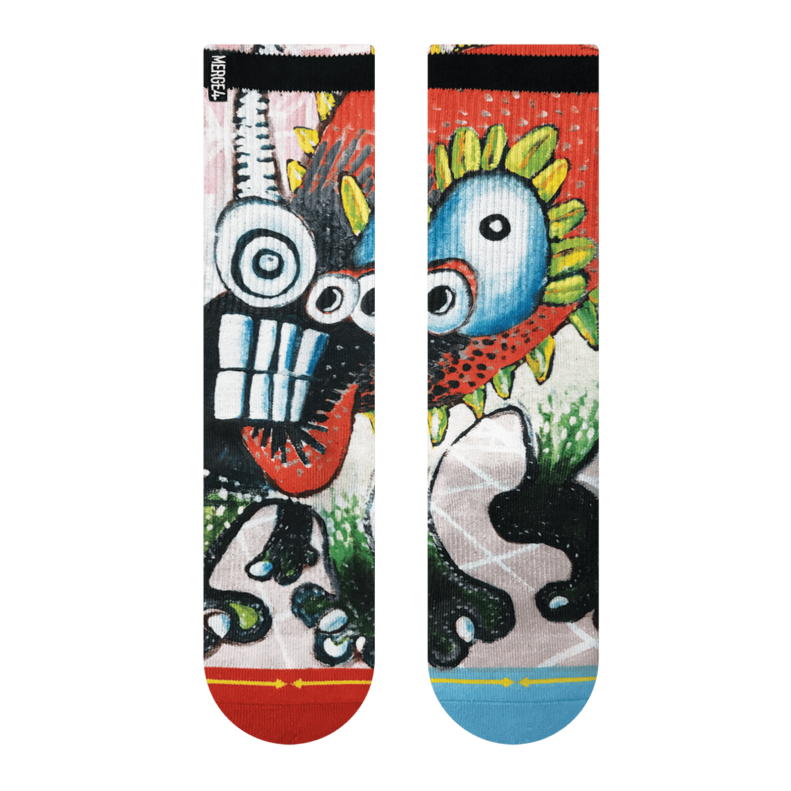 Merge4 Shawn Barney Monster Crew Socks Sunny Smith LLC