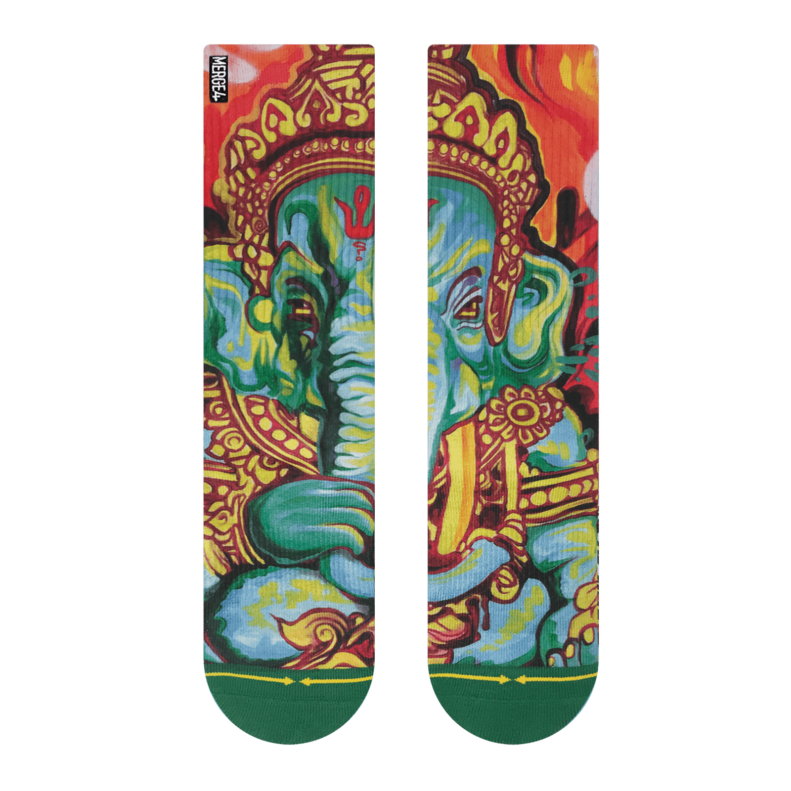 Merge4 Taylor Reinhold Royal Elephant Crew Socks Sunny Smith LLC