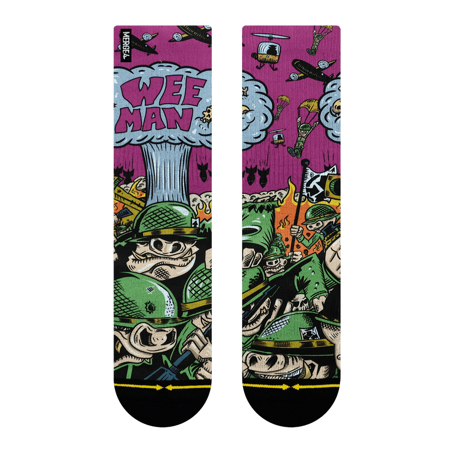 Merge4 Weeman War Pigs Crew Socks Sunny Smith LLC