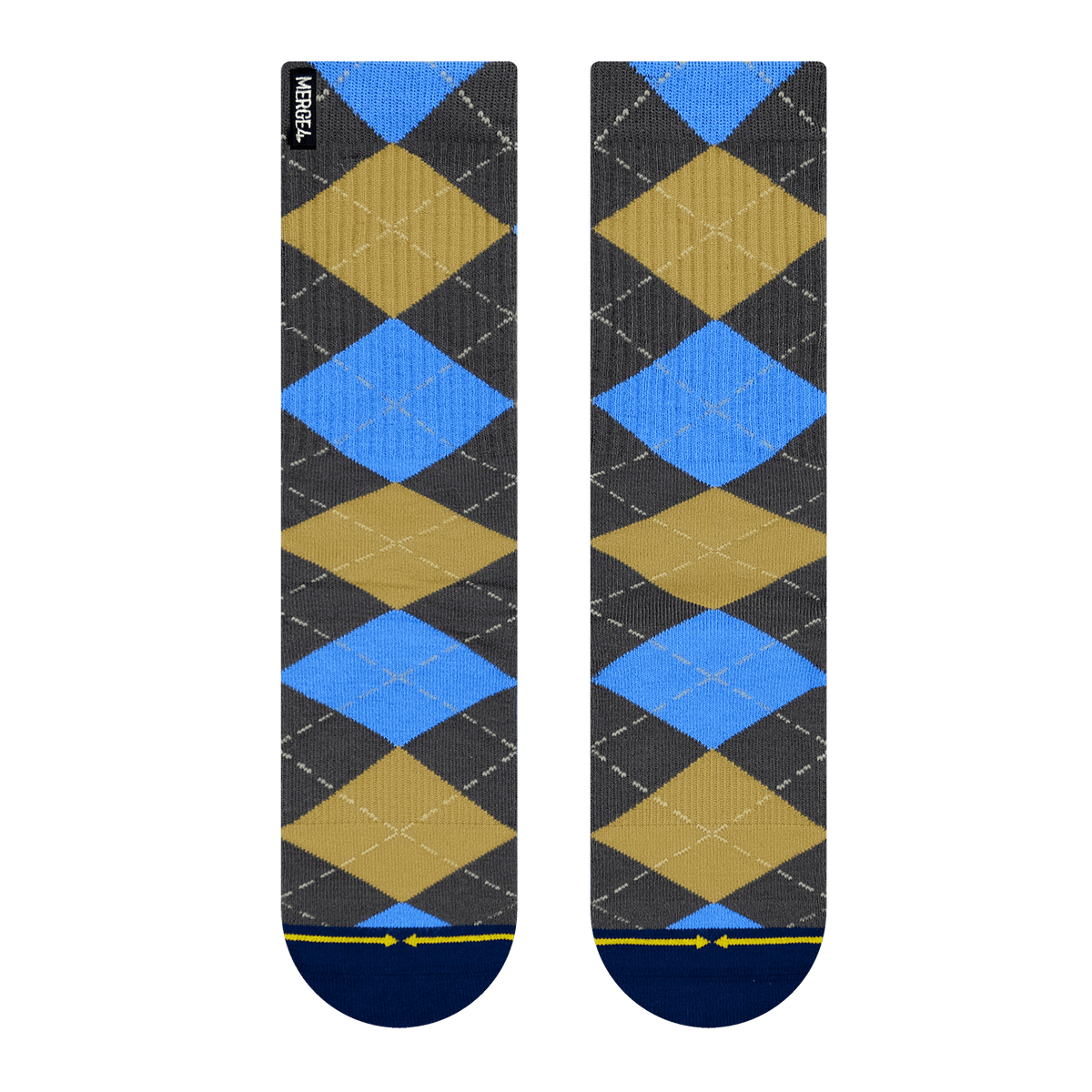 Merge4 x Spidey De Montrond Argyle Blue Bamboo Crew Socks Sunny Smith LLC