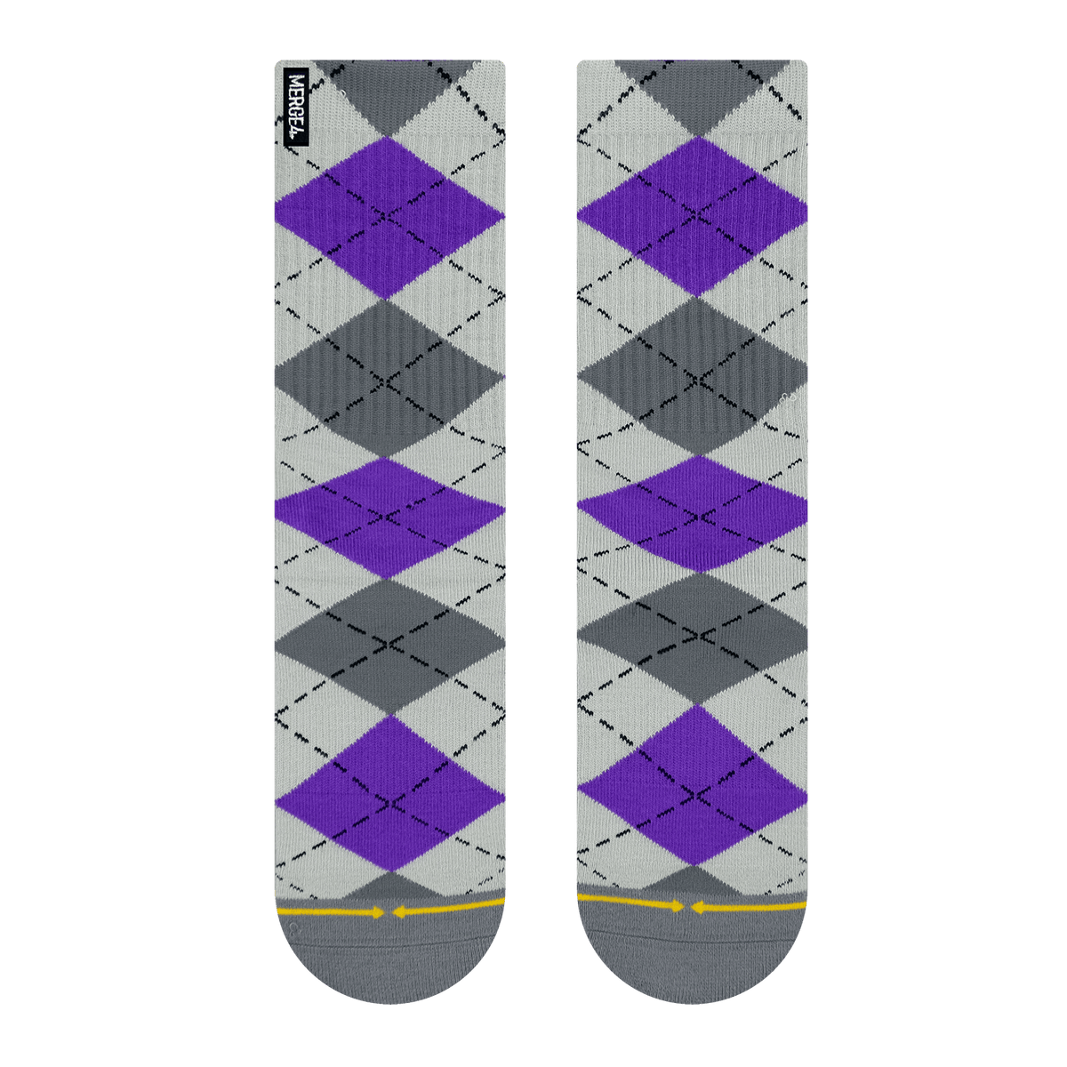 Merge4 x Spidey De Montrond Argyle Grey Bamboo Crew Socks Sunny Smith LLC