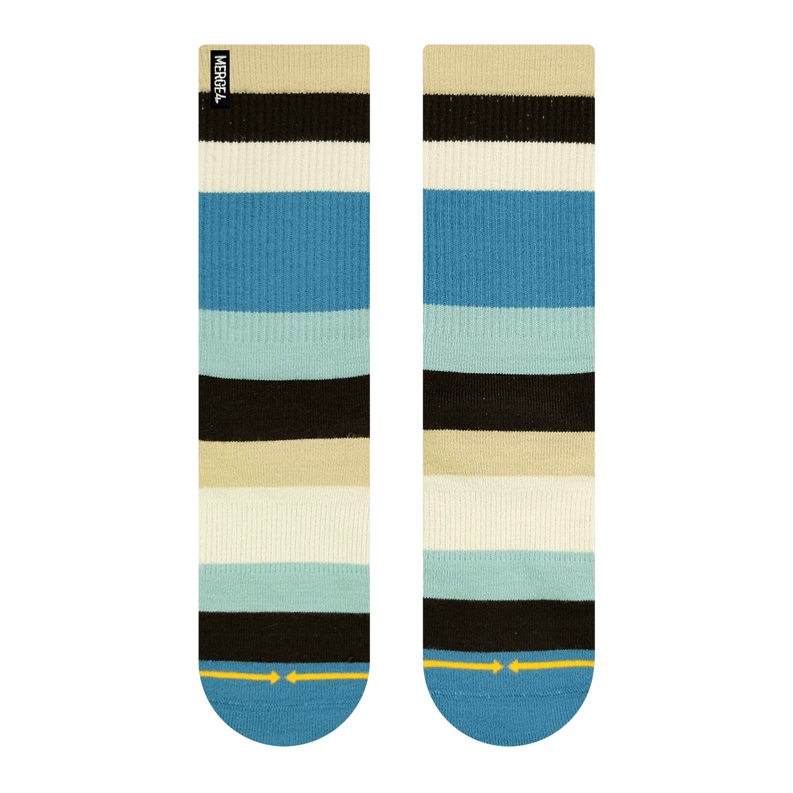 Merge4 x Spidey De Montrond Seashore Stripes Bamboo Crew Socks Sunny Smith LLC