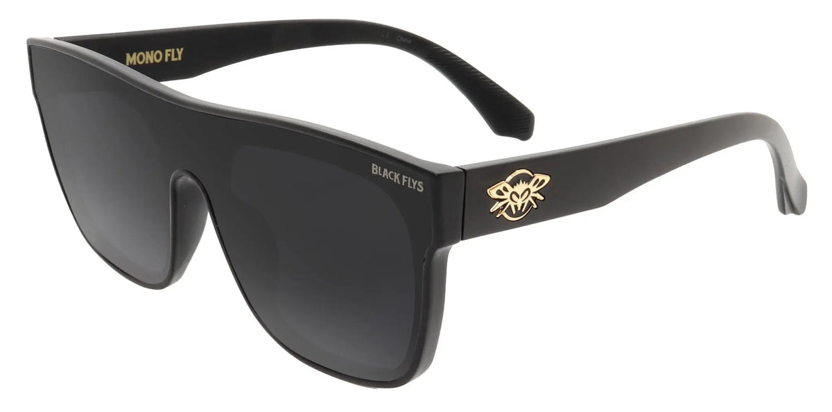 Black Flys Mono Fly Sunglasses- Shiny Black w/ Smoke Lens