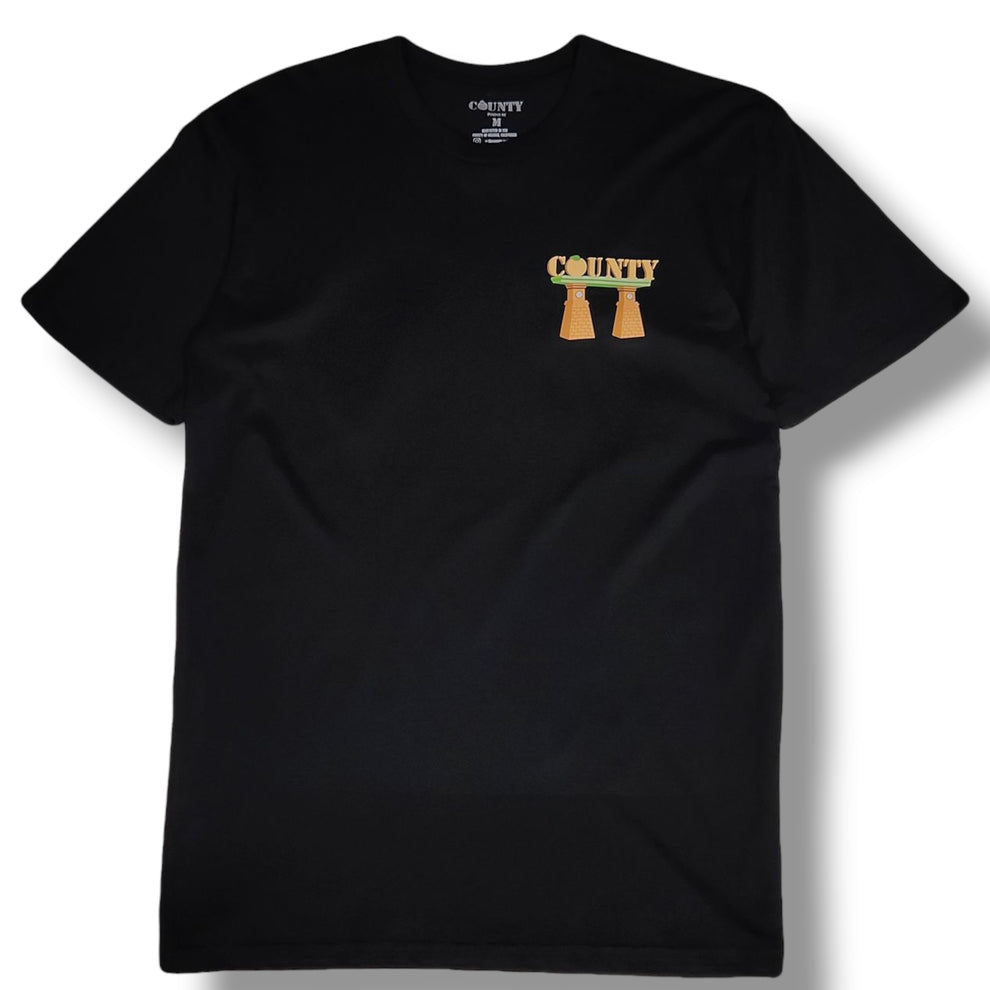 The County Project-Landmarks Tee Black