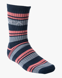 RVCA Crew Socks Striped/White Sunny Smith LLC