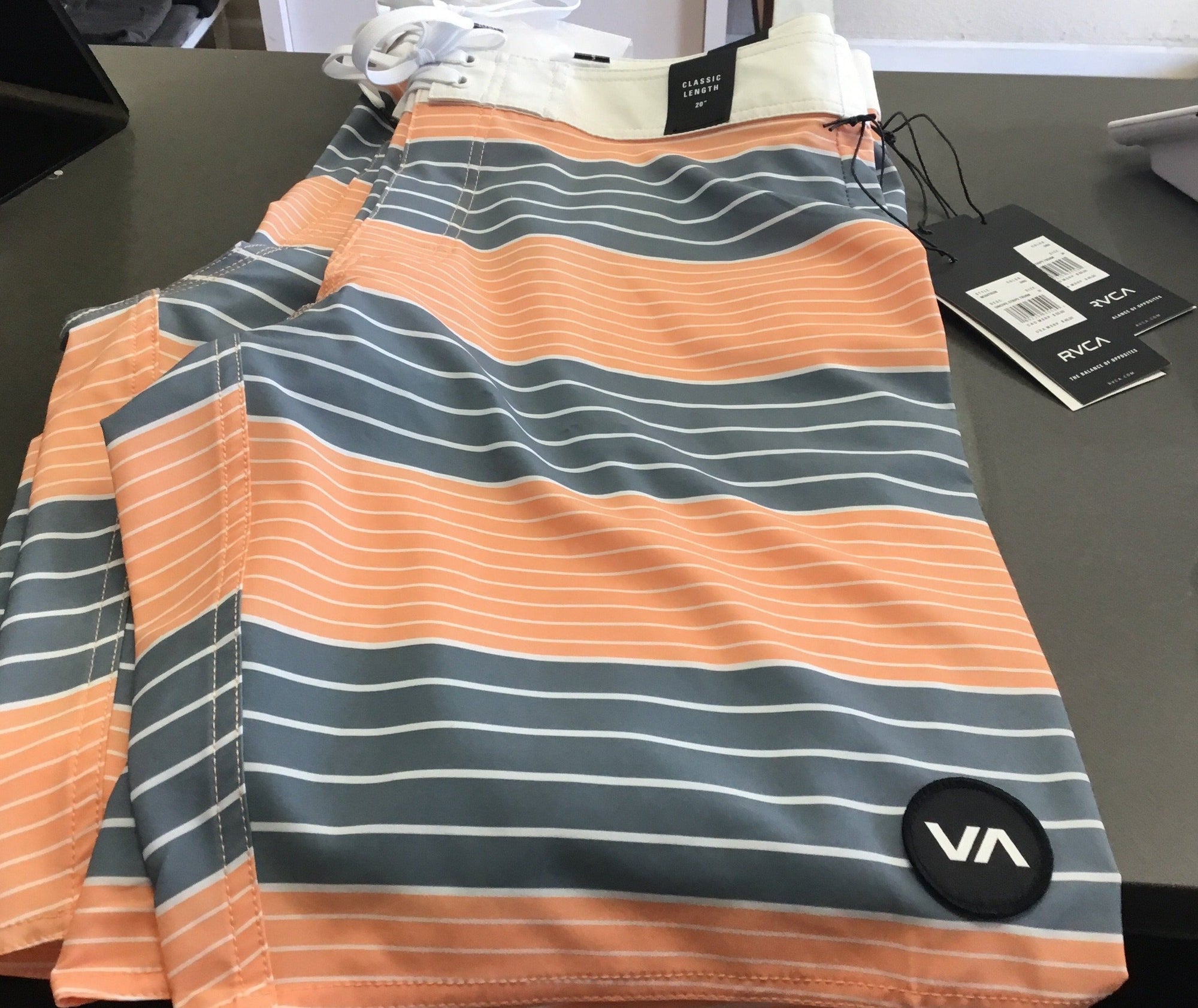 RVCA Uncivil Stripe Trunk Boardshort Sunny Smith LLC