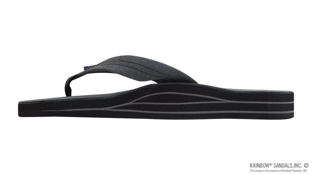 Rainbow Sandals Men's Double Layer Leather- 1" Strap - Black Sunny Smith LLC