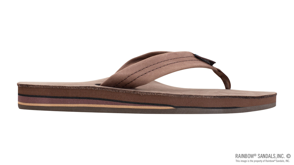 Rainbow Sandals Men&#39;s Double Layer Leather- 1&quot; Strap - Expresso Sunny Smith LLC