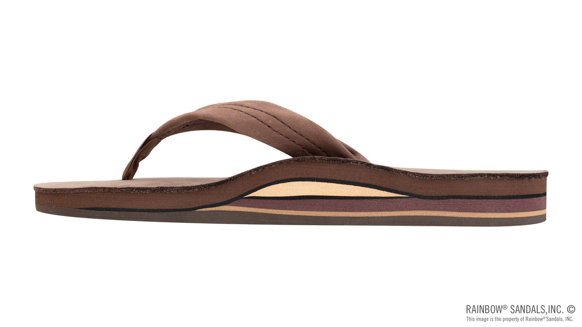 Rainbow Sandals Men&#39;s Double Layer Leather- 1&quot; Strap - Expresso Sunny Smith LLC