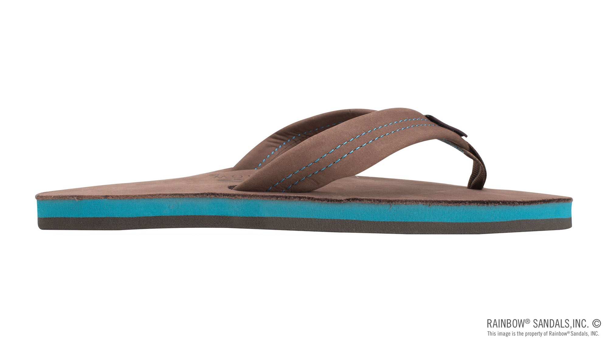 Rainbow Sandals Men's Premier Blues - Single Layer - 1" Strap - Expresso Sunny Smith LLC