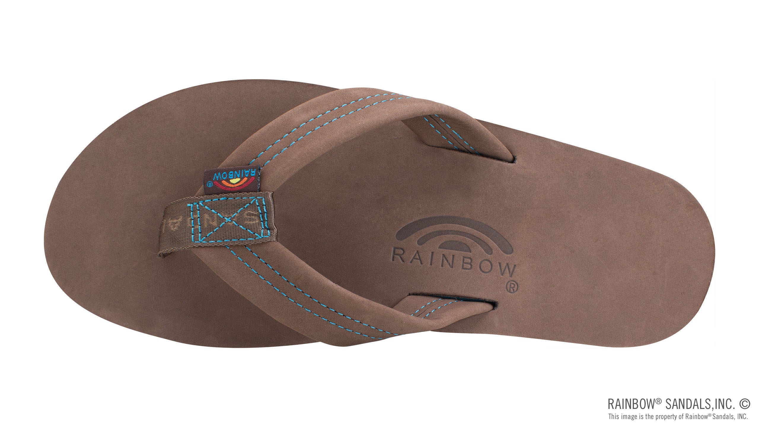 Rainbow Sandals Men's Premier Blues - Single Layer - 1" Strap - Expresso Sunny Smith LLC