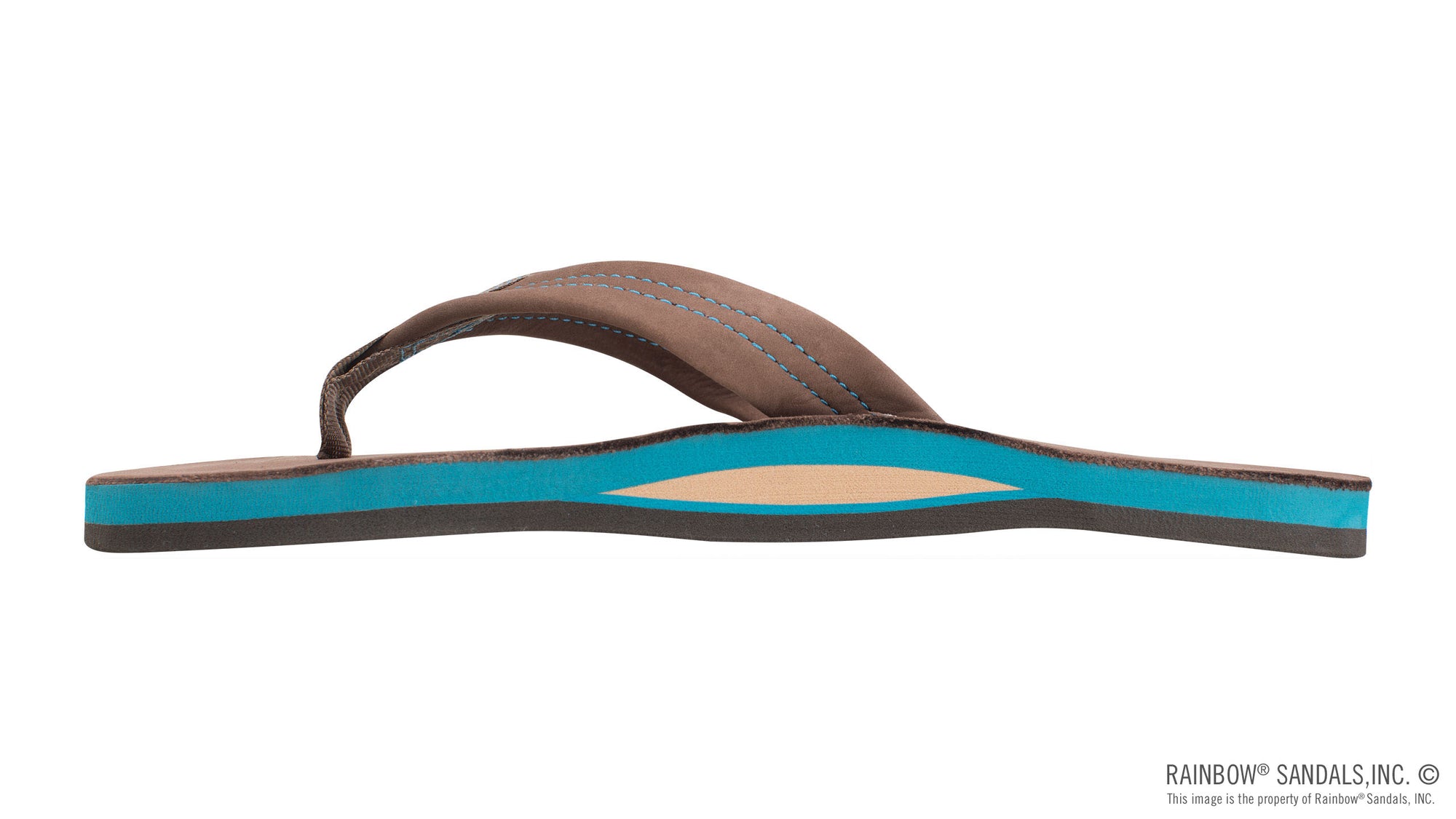 Rainbow Sandals Men's Premier Blues - Single Layer - 1" Strap - Expresso Sunny Smith LLC