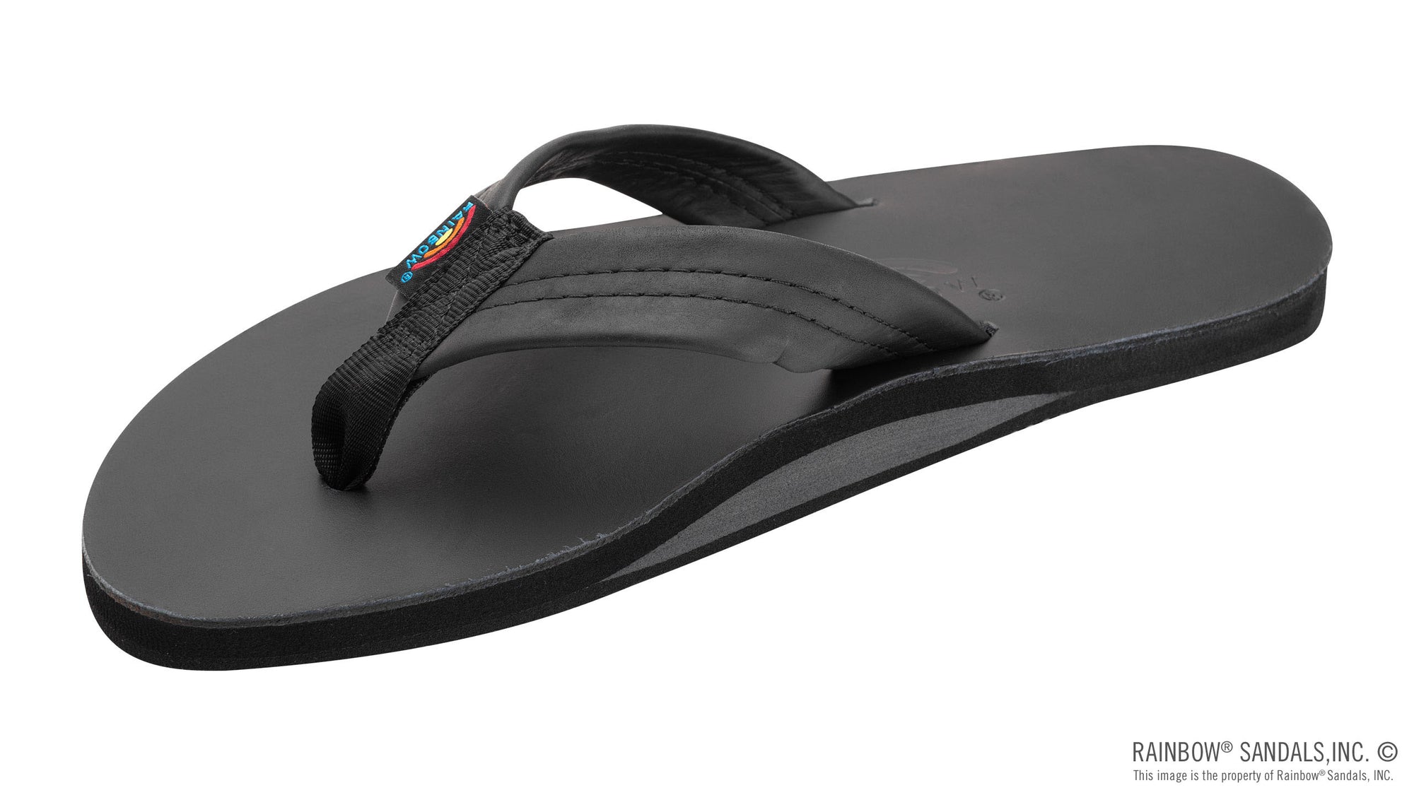 Rainbow Sandals Men's - Single Layer - 1" Strap - Black Sunny Smith LLC